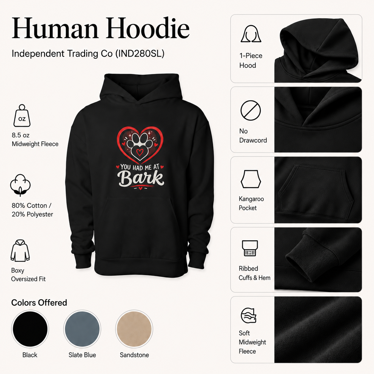 You had me at Bark Pet and Owner Hoodie Set