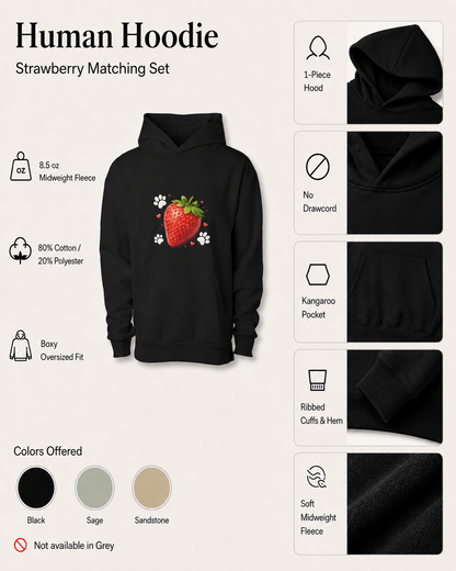 Strawberry Pet and Owner Hoodie Set