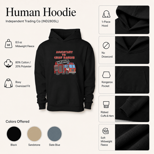 Assistant to the Chief & Chief Barker Pet and Human Hoodie Set - FluffnCoBlackxsSmatchingset