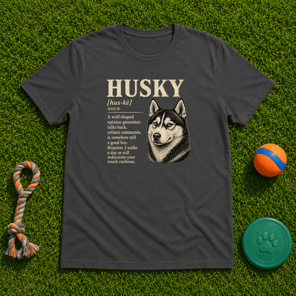 Husky Pawtionary T Shirt - FluffnConavyxs