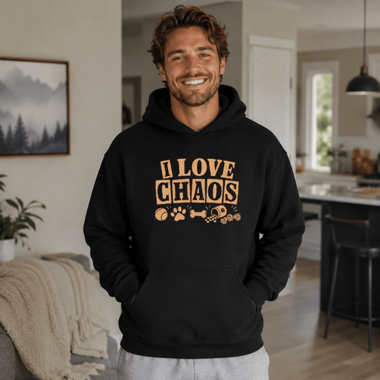 I love Chaos Pet and Owner Matching Hoodie Set - FluffnCoblackxs