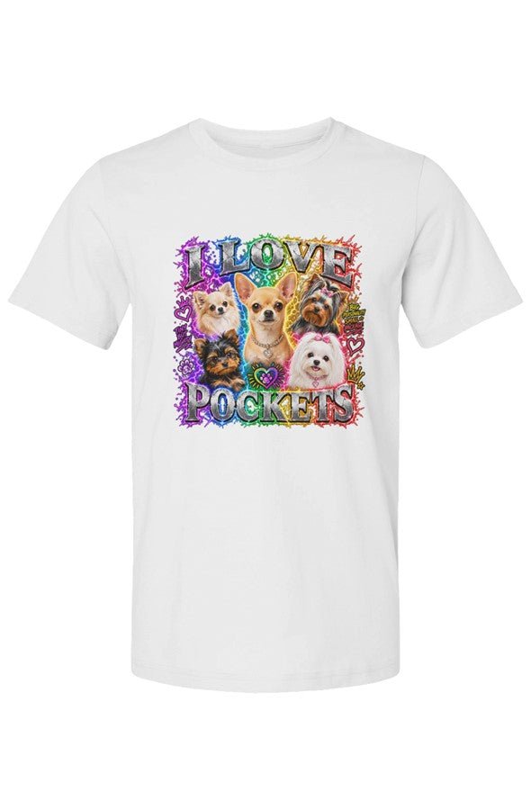 I Love Pockets Bootleg T Shirt - FluffnCowhitexsshippingLabelt shirt