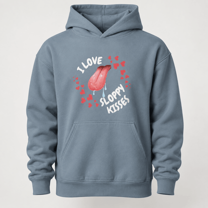 I Love Sloppy Kisses Human Hoodie - FluffnCoBlackxsAddonhuman only