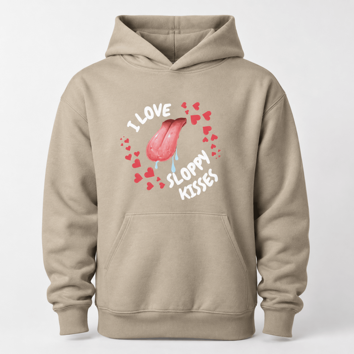 I Love Sloppy Kisses Human Hoodie - FluffnCoBlackxsAddonhuman only