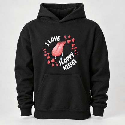 I Love Sloppy Kisses Human Hoodie - FluffnCoBlackxsAddonhuman only