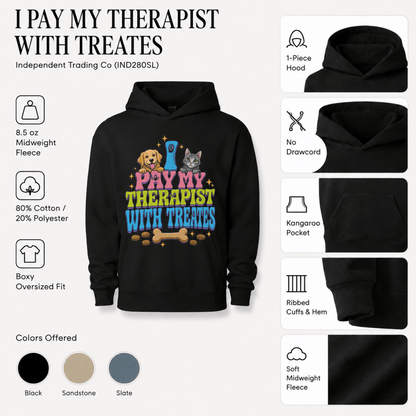 I Pay My Therapist With Treats Matching Pet and Owner Hoodie Set - FluffnCoBluexsScats