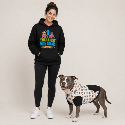 I Pay My Therapist With Treats Matching Pet and Owner Hoodie Set - FluffnCoBluexsScats
