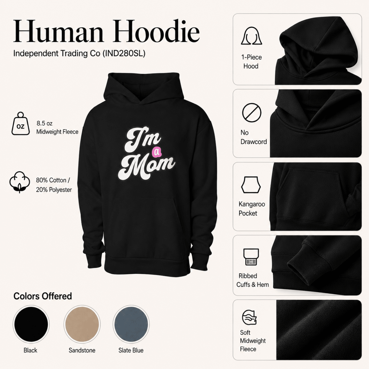 I'm a Mom Matching Dog & Owner Hoodie Set - FluffnCoBlue MagicxsScats