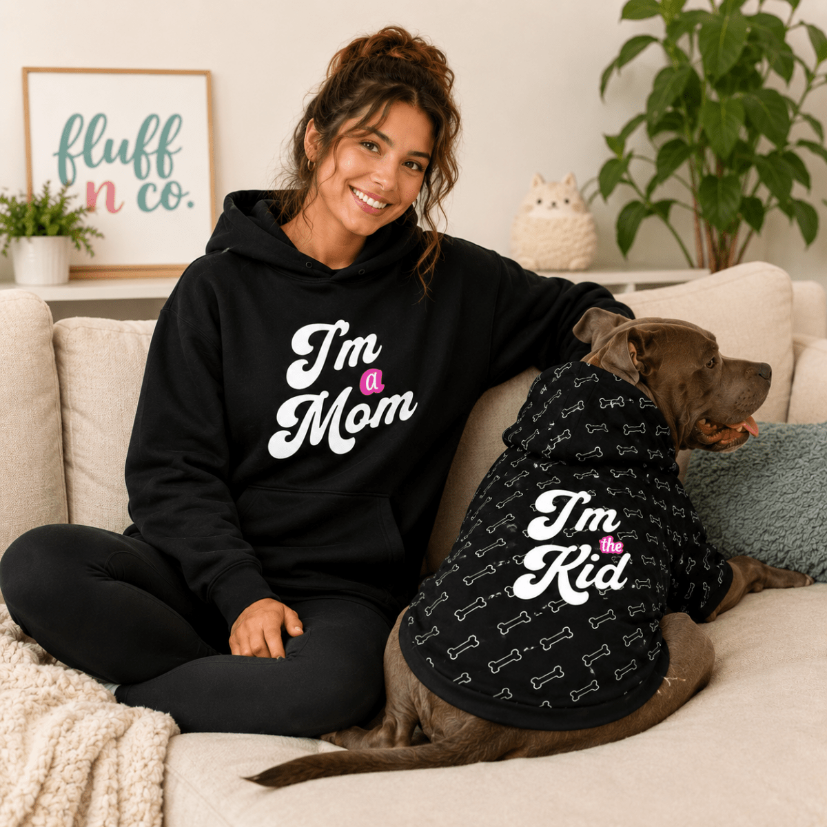 I'm a Mom Matching Dog & Owner Hoodie Set - FluffnCoSandstonexsScats