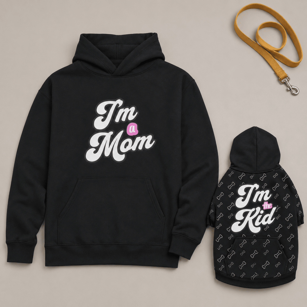 I'm a Mom Matching Pet & Owner Hoodie Set - FluffnCoBluexsScats