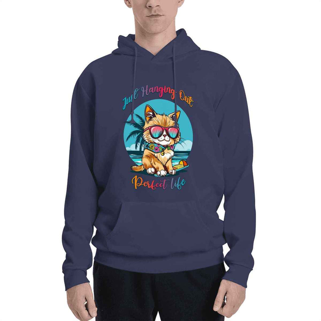 Pet  wearing Matching Pet and Owner Hoodie – Living the Purrfect Life Set pet hoodie