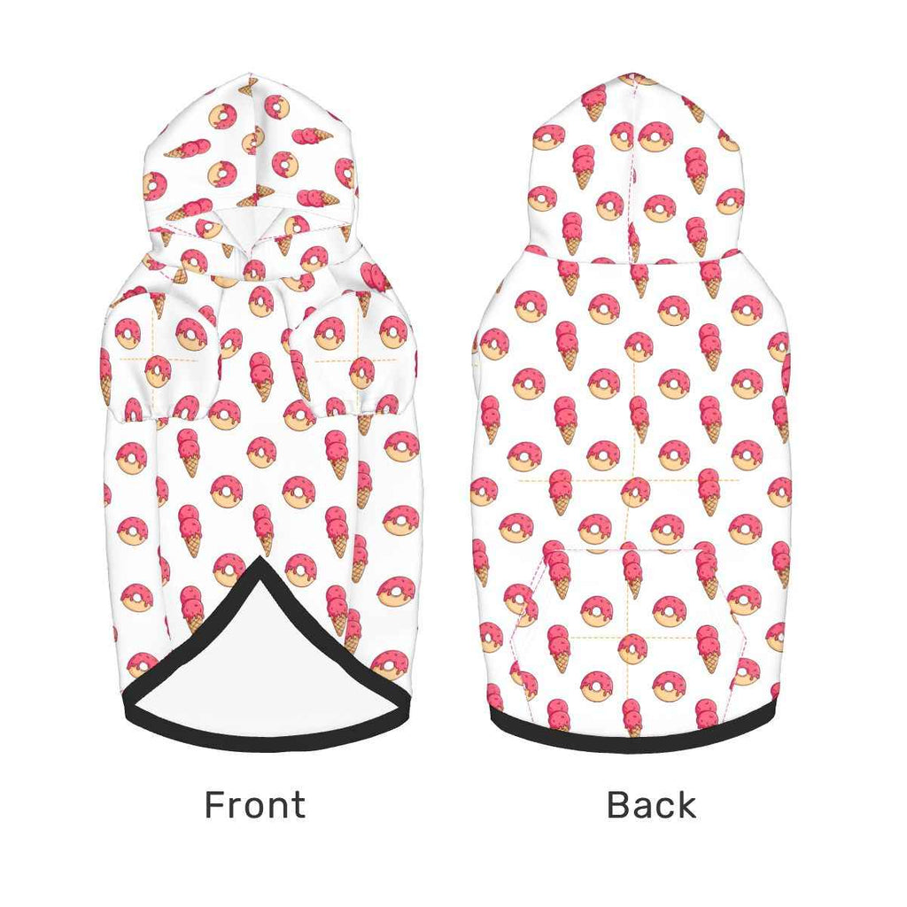 Pet  wearing Ice Cream & Donut Matching Pet and Owner Hoodie Set pet hoodie