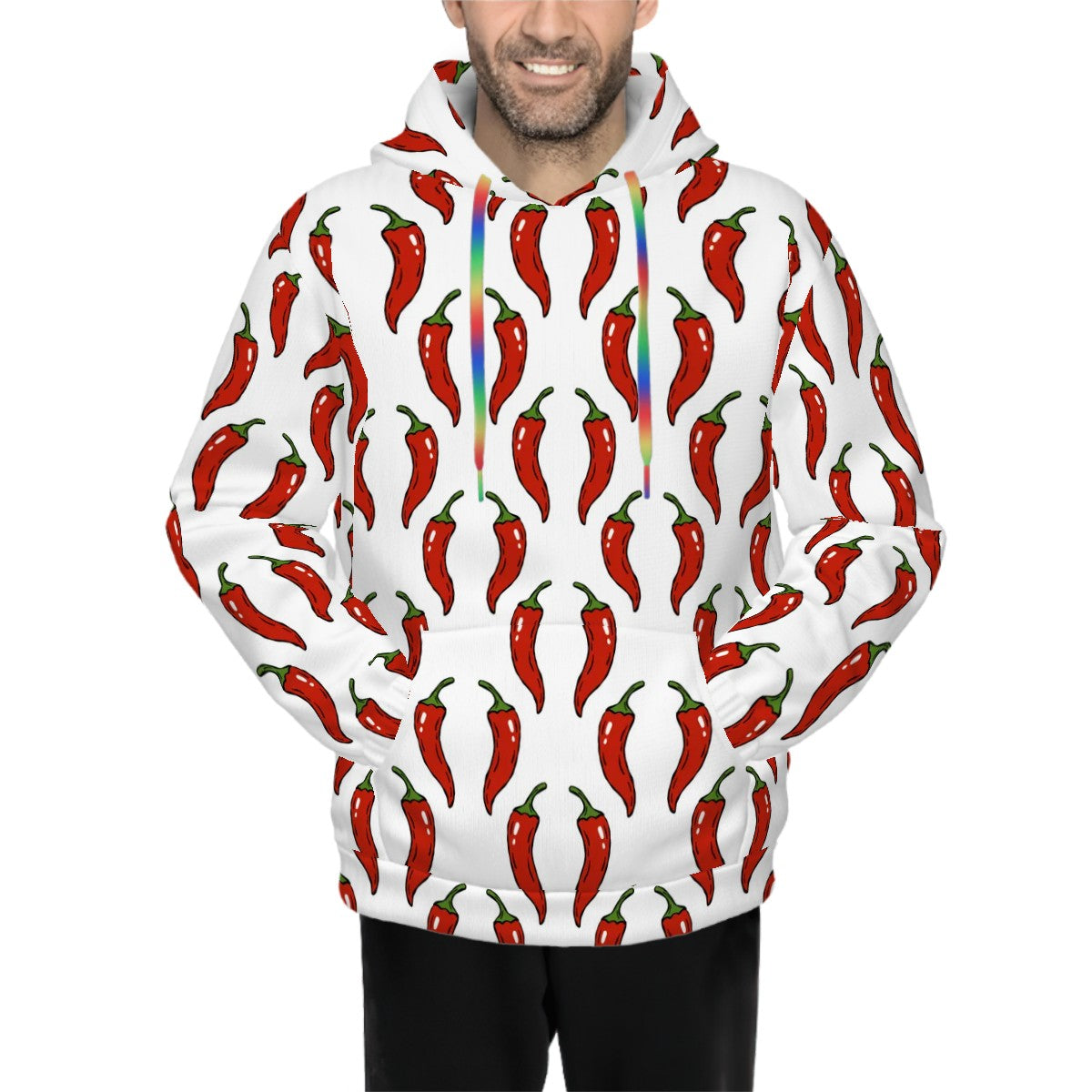 Dog wearing Hot Pepper Matching All Over Pattern Hoodies for Pet and Owner Co-ordinated Set pet hoodie