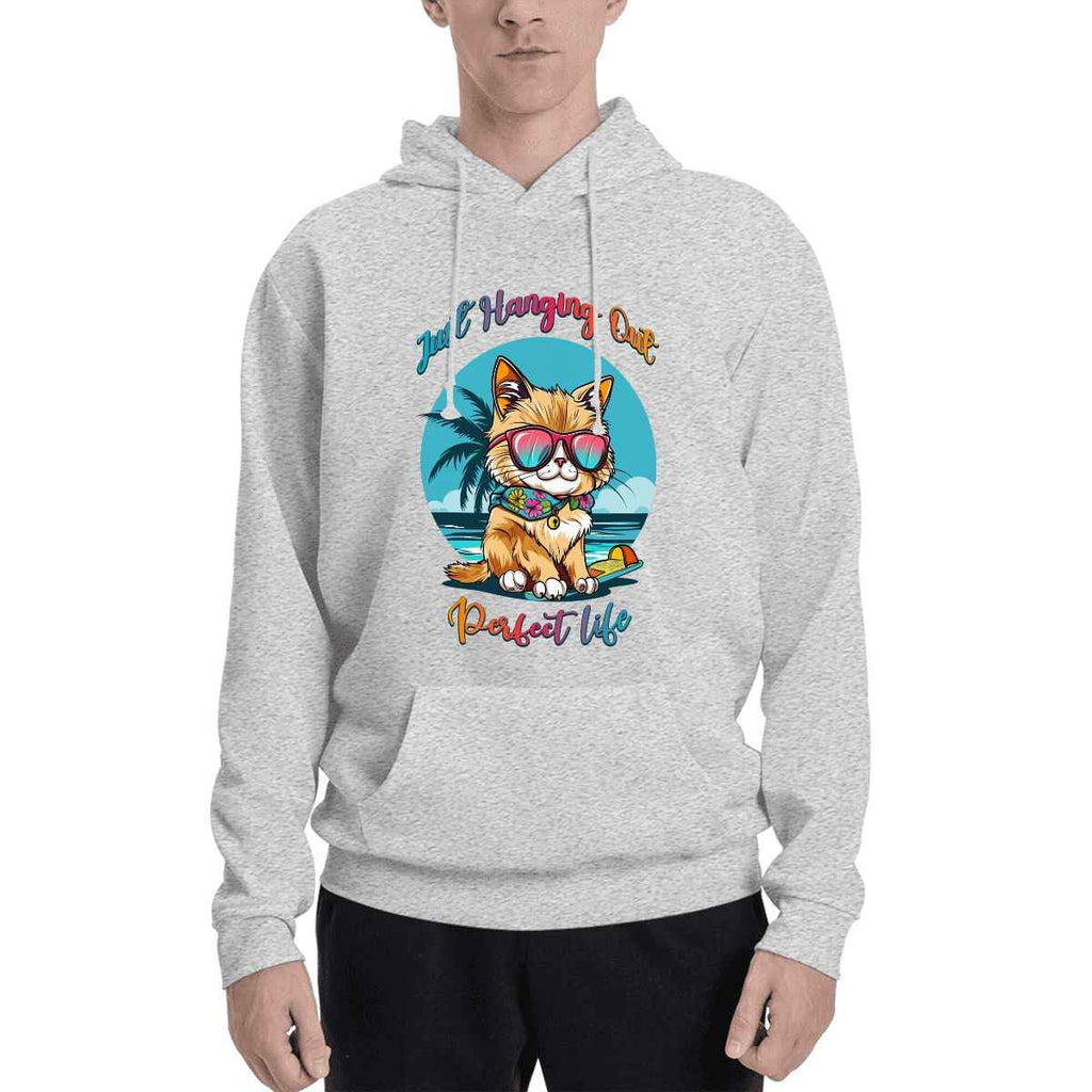 Pet  wearing Matching Pet and Owner Hoodie – Living the Purrfect Life Set pet hoodie