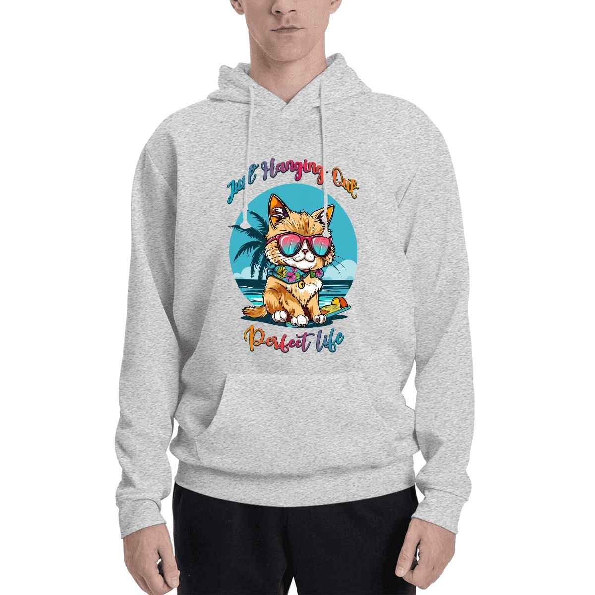 Pet  wearing Matching Pet and Owner Hoodie – Living the Purrfect Life Set pet hoodie
