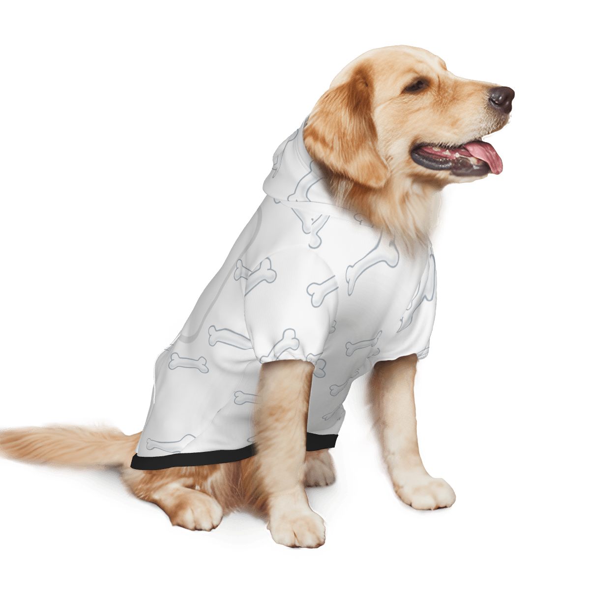 Dog wearing Money Maker Bank Breaker Pet Hoodie Side View