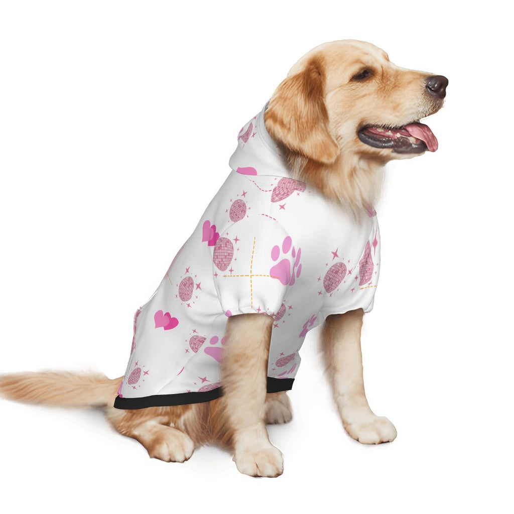 Dog wearingIn My Food Era Pet-Only Hoodie (Add-On) pet hoodie side view