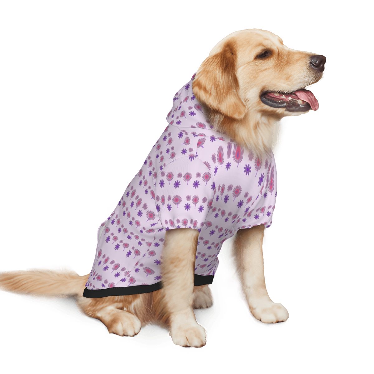 Dog wearing Walk with My Bestie Pet Hoodie Side View