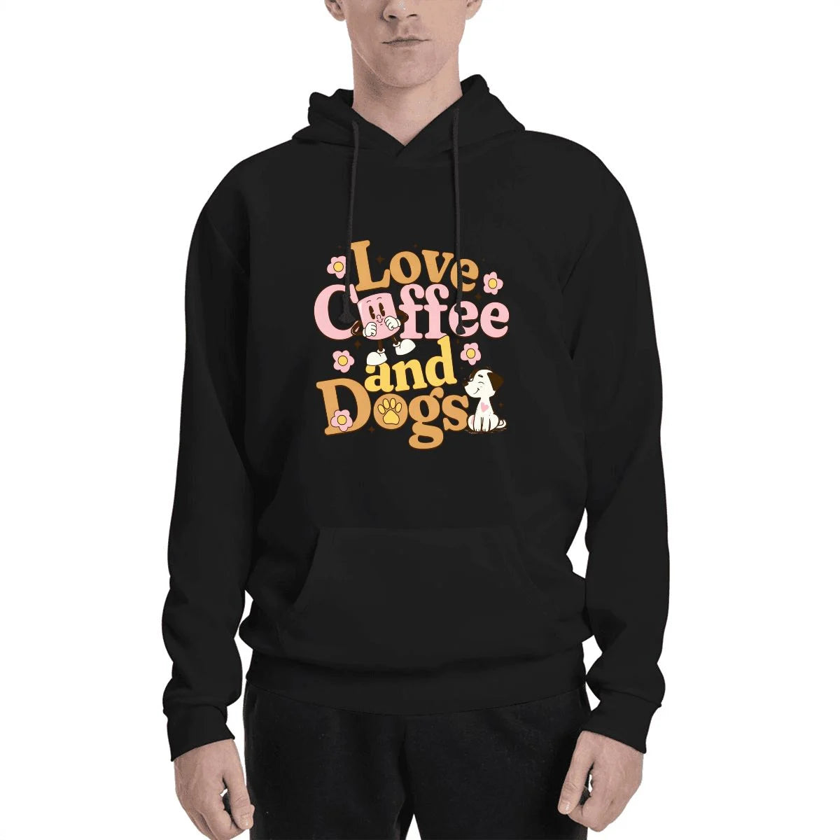  Dog wearing Coffee Love and Dogs and Love Walks and Mom Matching Pet and Owner Hoodie Co-ordinated Set pet hoodie