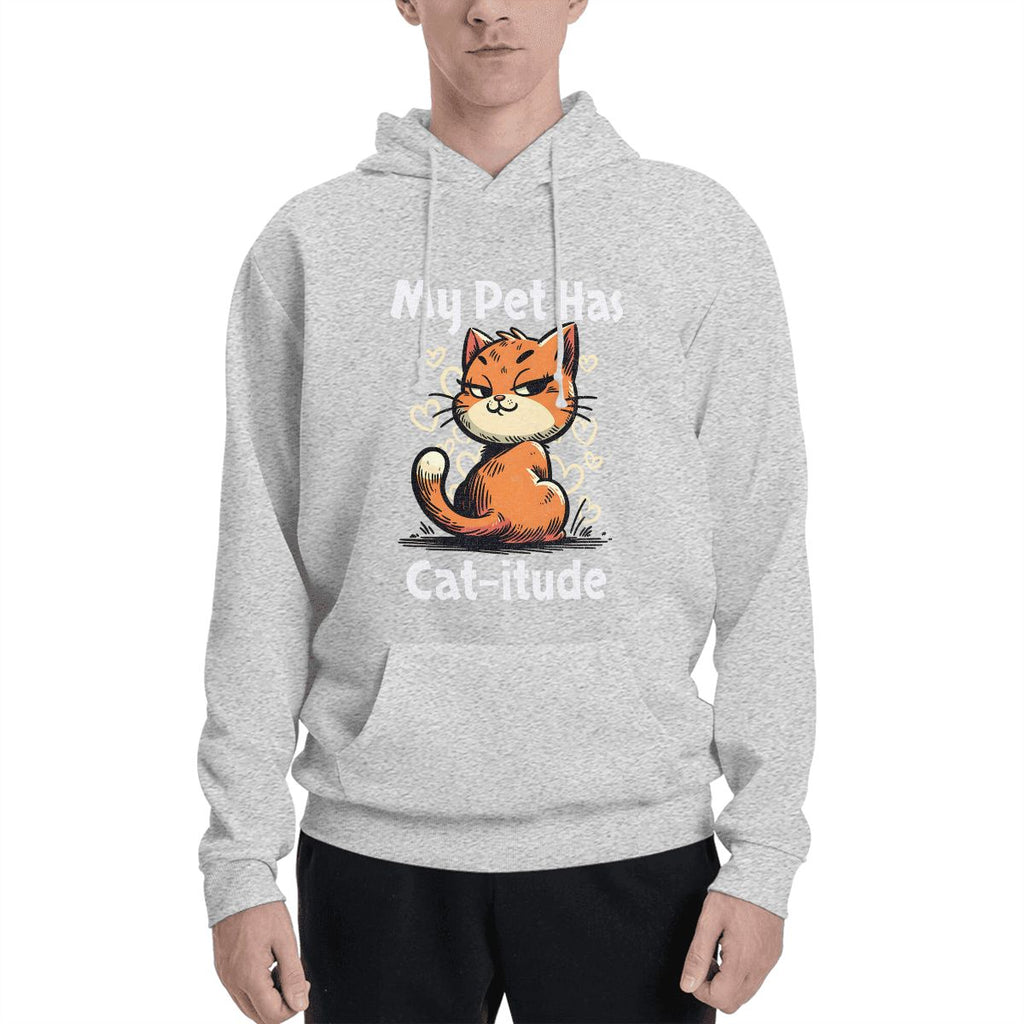 {{Dog}} wearing Matching Pet and Owner Hoodie – My Pet Has Cat-itude Set pet hoodie