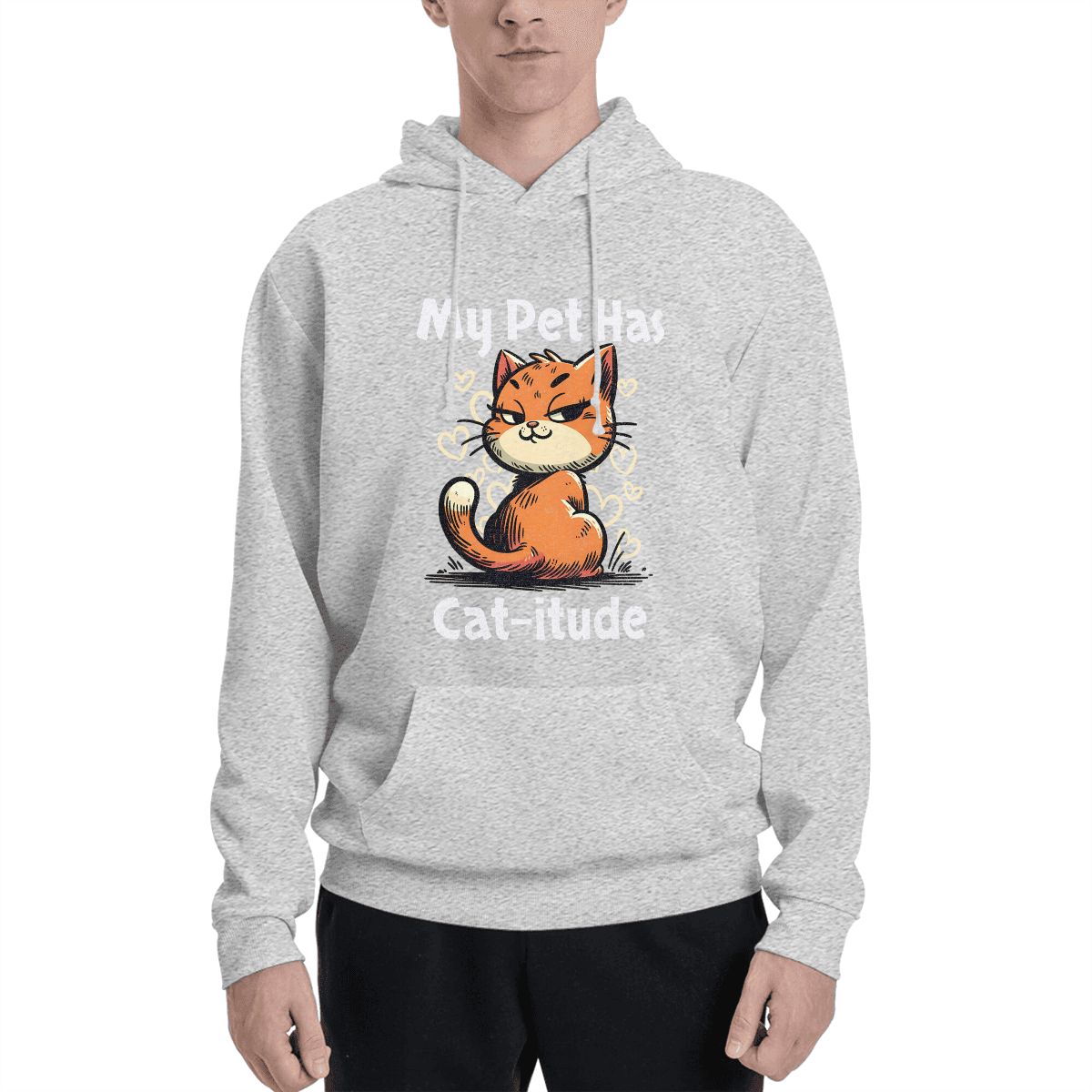 {{Dog}} wearing Matching Pet and Owner Hoodie – My Pet Has Cat-itude Set pet hoodie