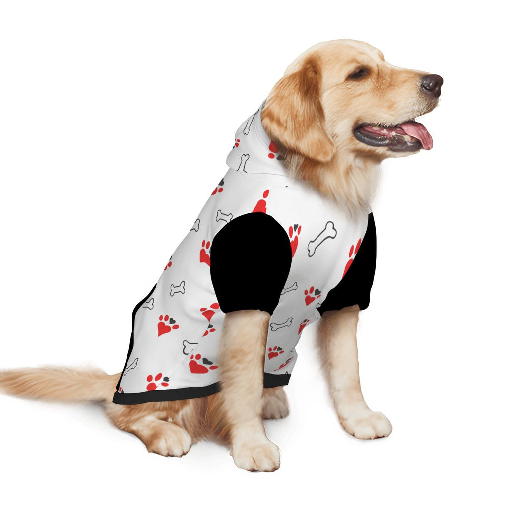 Dog wearing  I Love My Life Pet Hoodie Back View