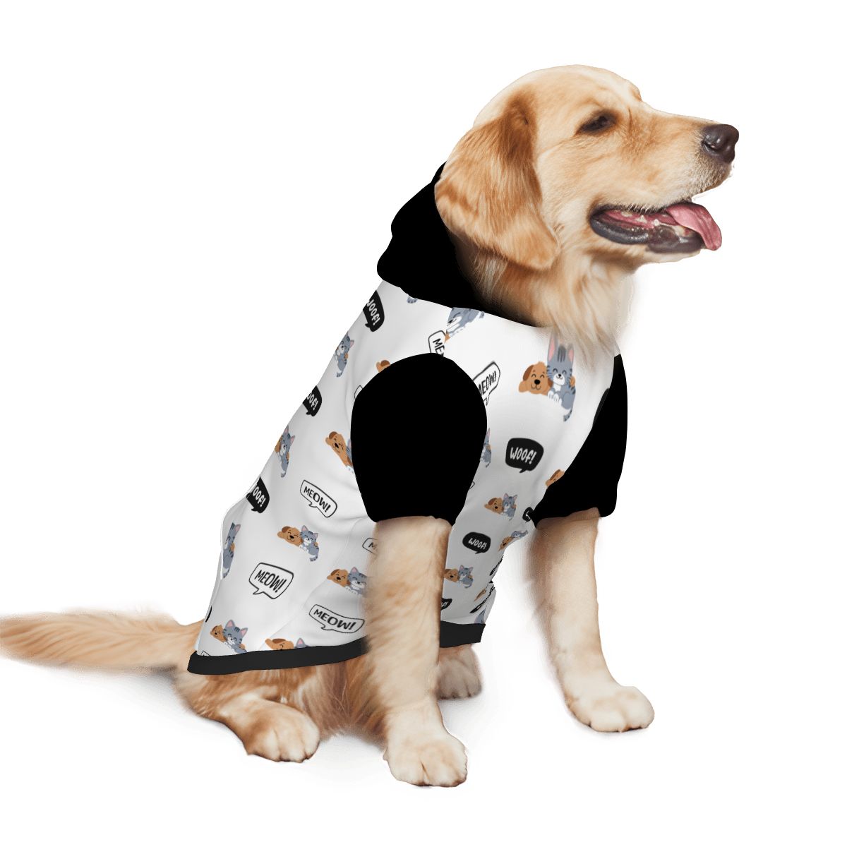 Dog wearing Paw Love  Pet Hoodie Side View