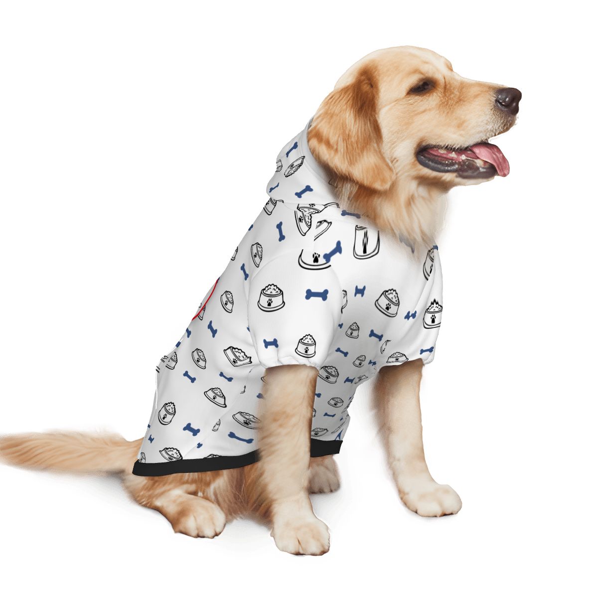 Dog wearing Make a Difference Rescue Pet Hoodie Back View