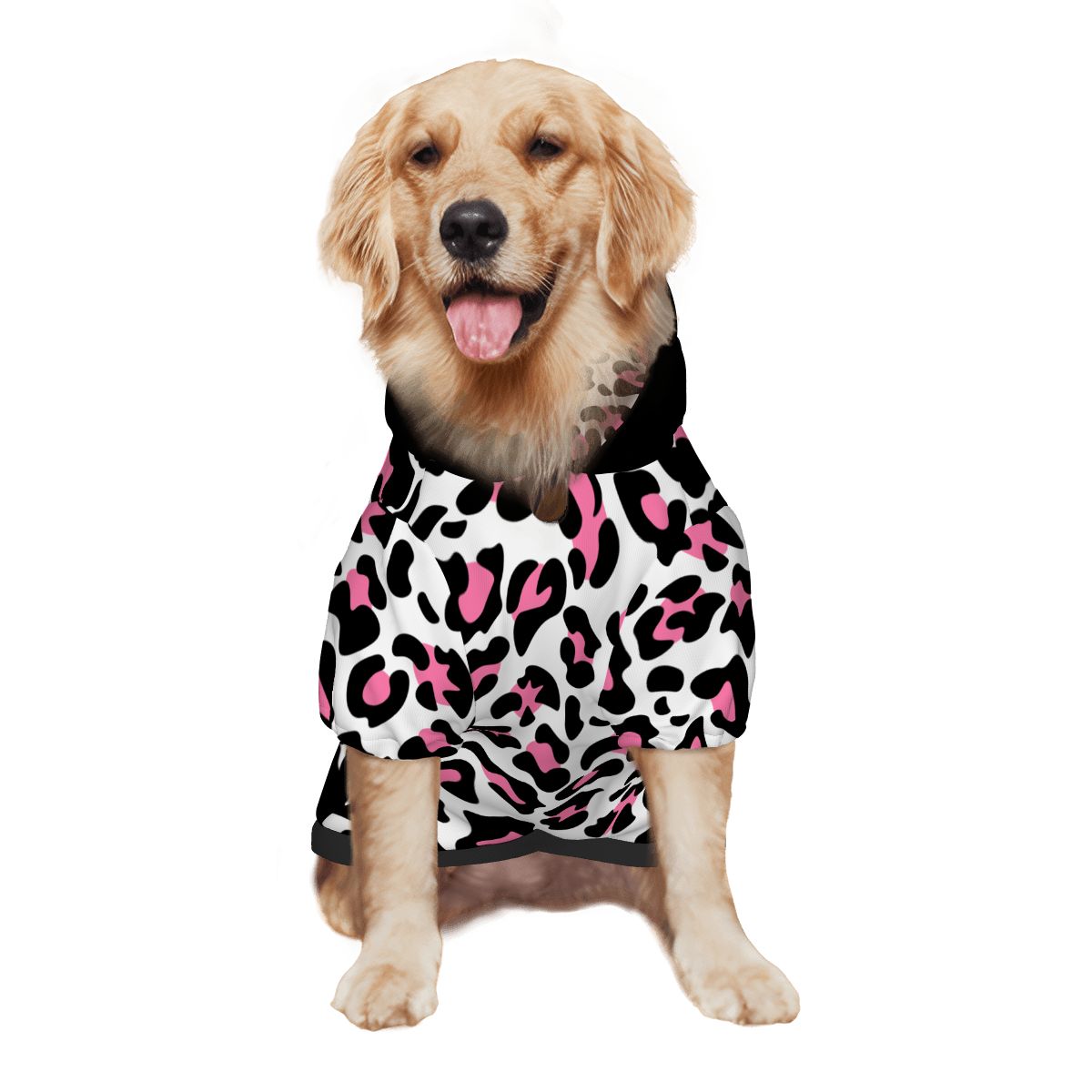 Dog wearing Pink LeopardPattern Back View