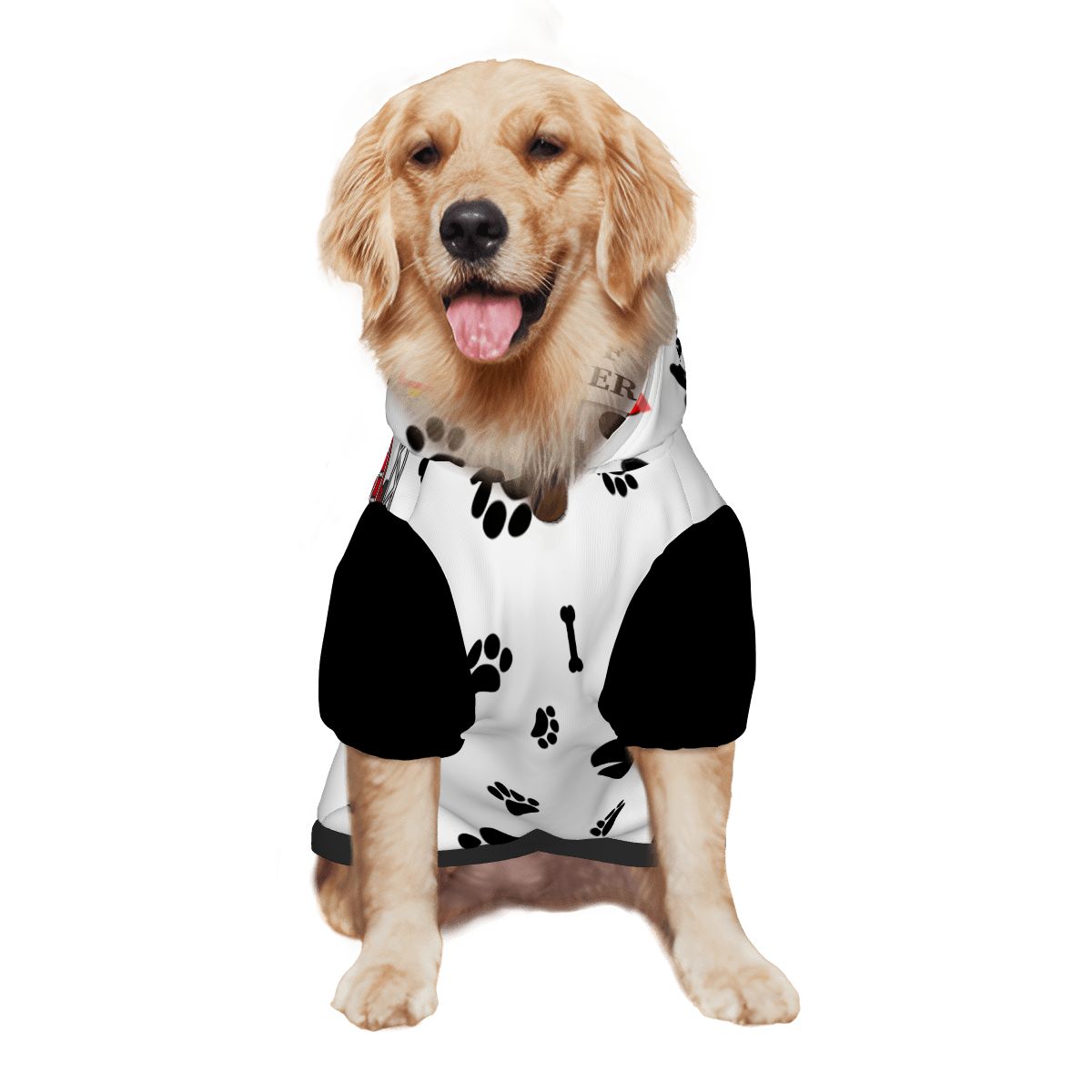 Dog wearing Chief Barker Pet-Only Hoodie (Add-On) pet hoodie side view 2