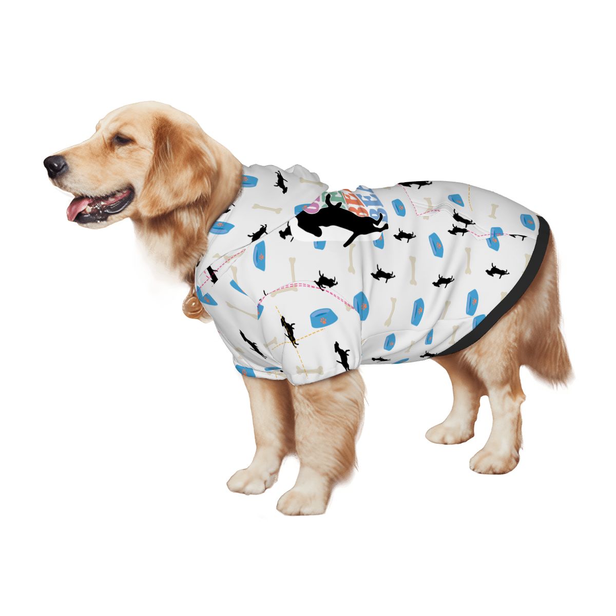Dog wearing Beagle Lovers Pet Hoodie Back View