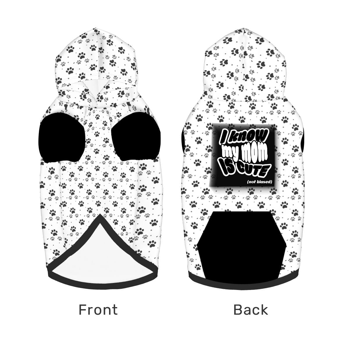 Image of pet product laid flat showing front and back