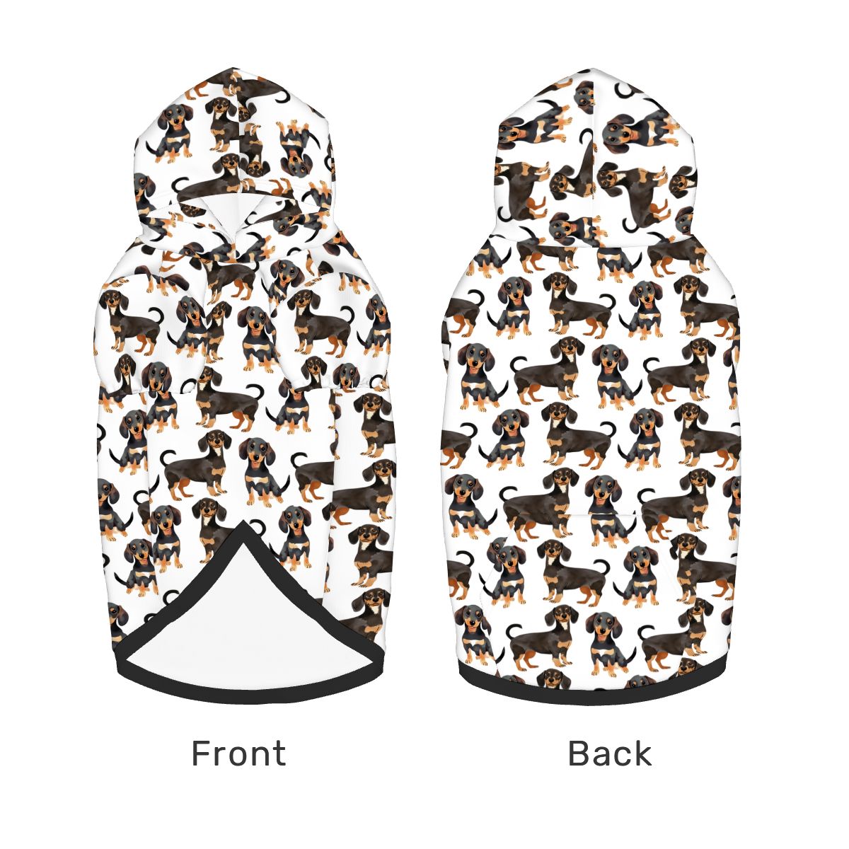 Dog wearing Low Rider Dachshund Pet Hoodie Side View