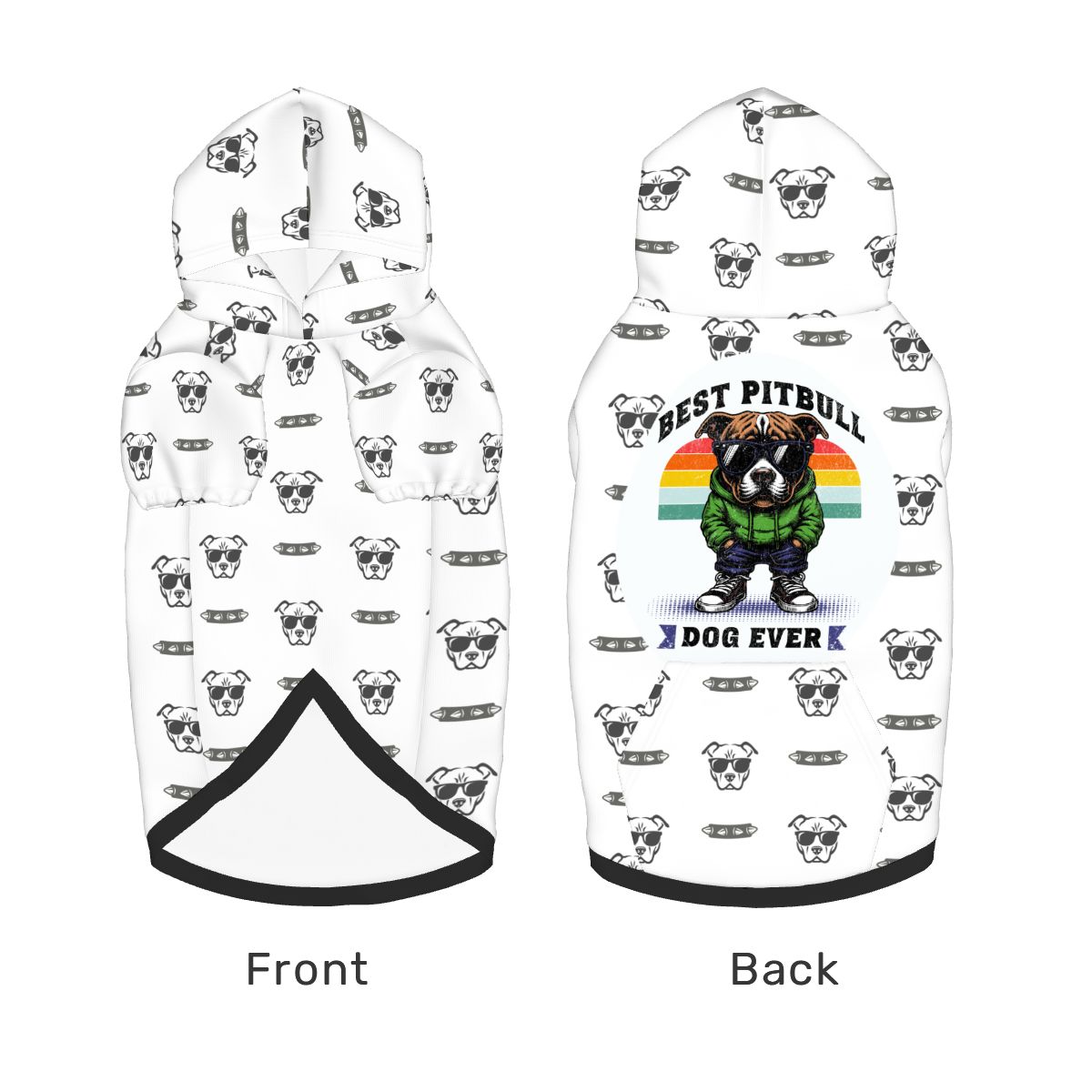 Dog wearing Best Pitbull Pet Hoodie Side View 2