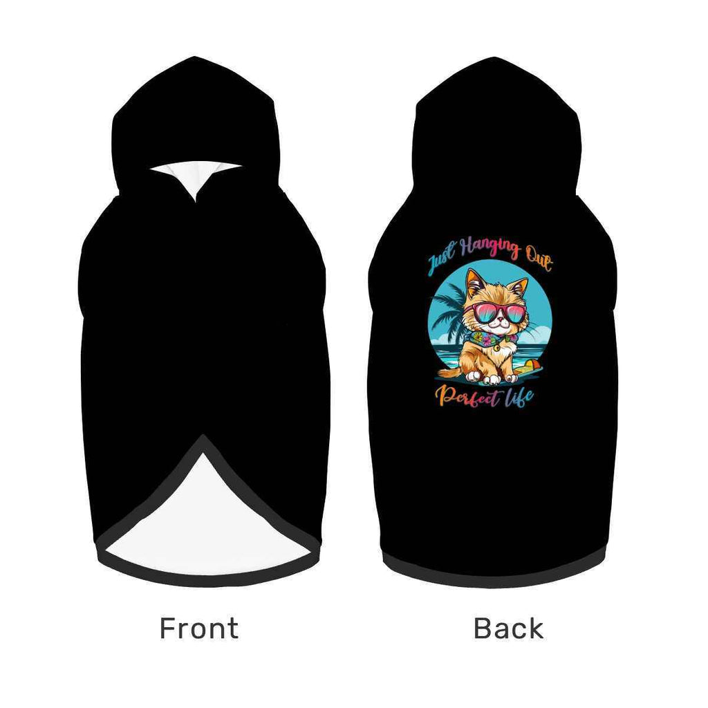 Pet  wearing Living the Purrfect Life Cat Lover Pet Only Only (Add-on) pet hoodie