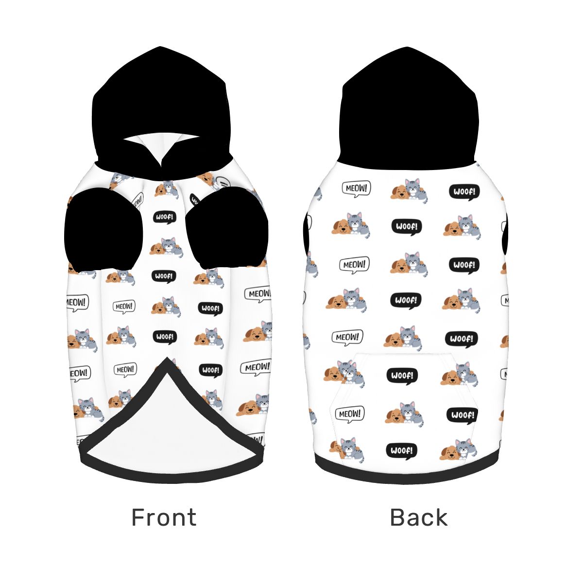 Image of pet product laid flat showing front and back