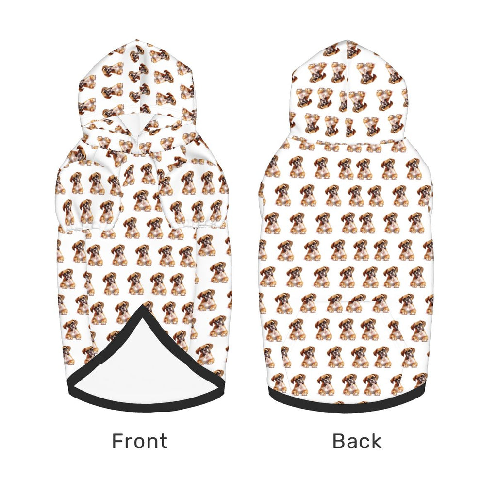 Dog wearing Just a Person Who Loves Boxers Pet Hoodie Side View 2