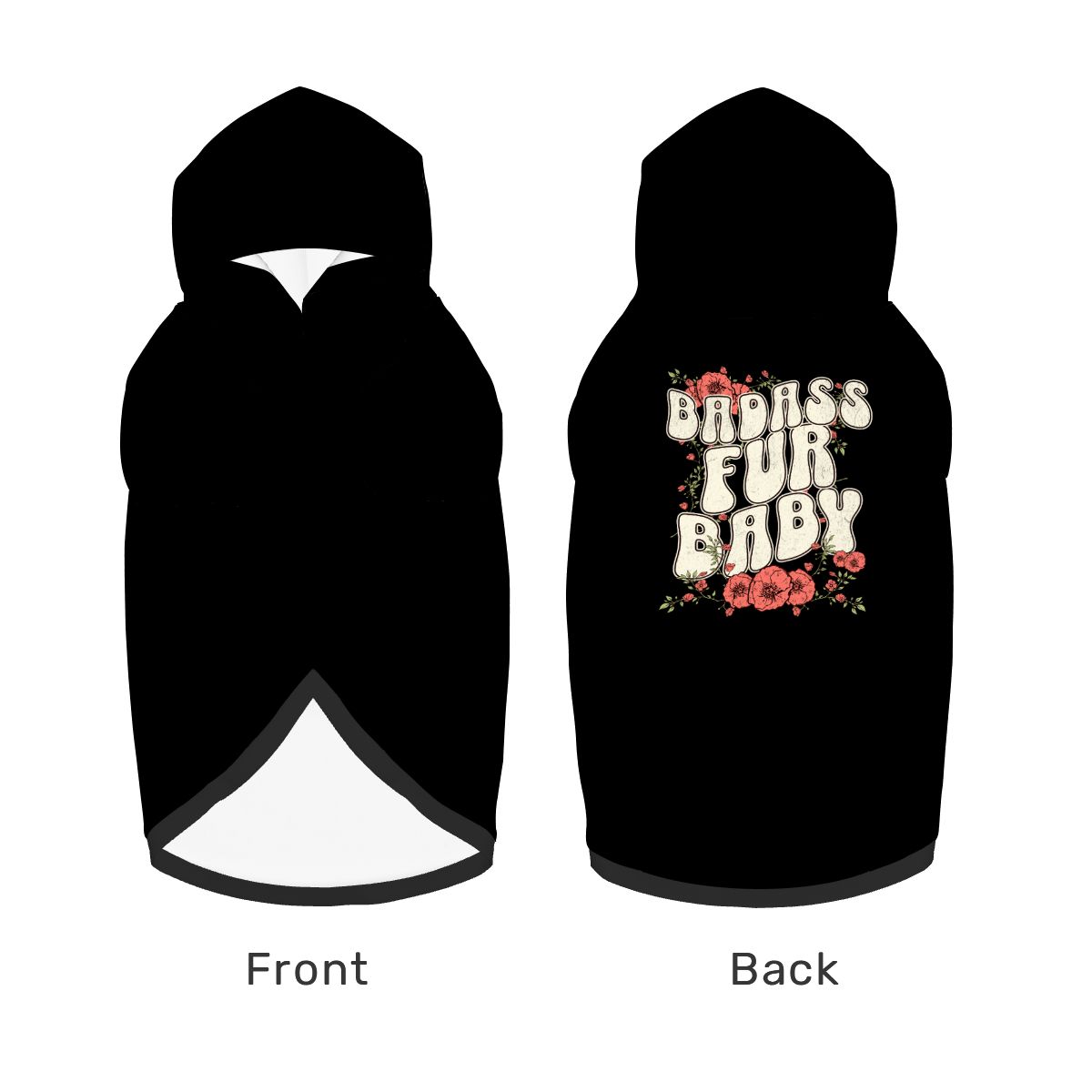 Dog wearing  Badass Fur Mama and Fur Baby Pet Hoodie Side View 2