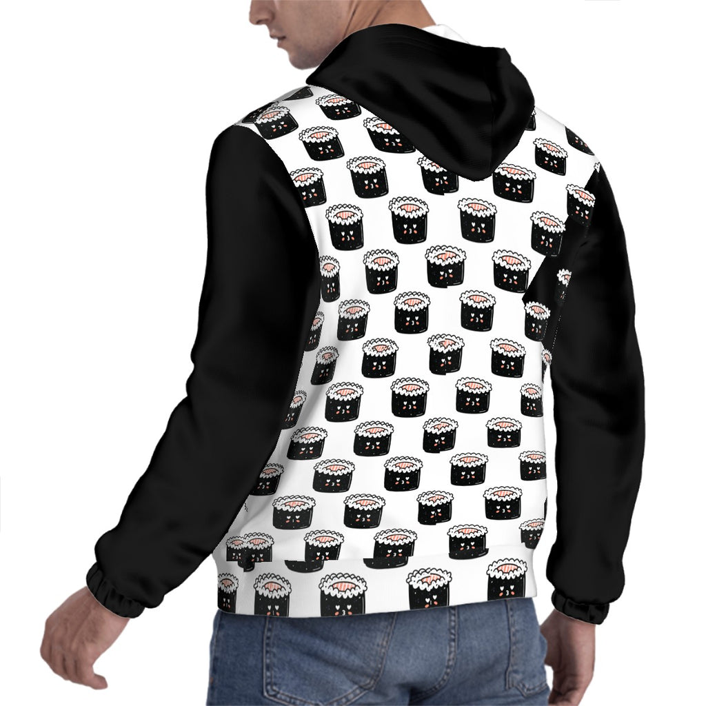 Human Wearing Matching Sushi Pattern Hoodie for Pets and Owners pet hoodie back