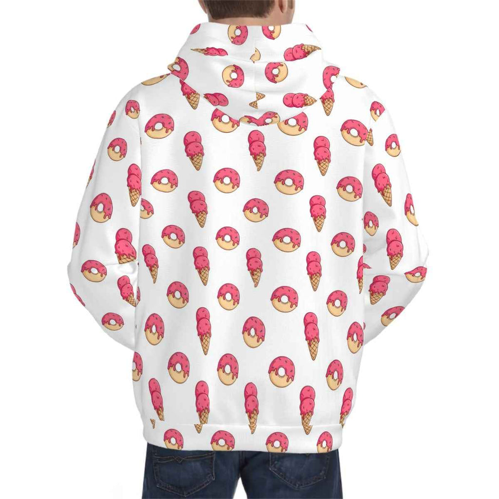 Human Wearing Ice Cream & Donut Matching Pet and Owner Hoodie Set pet hoodie