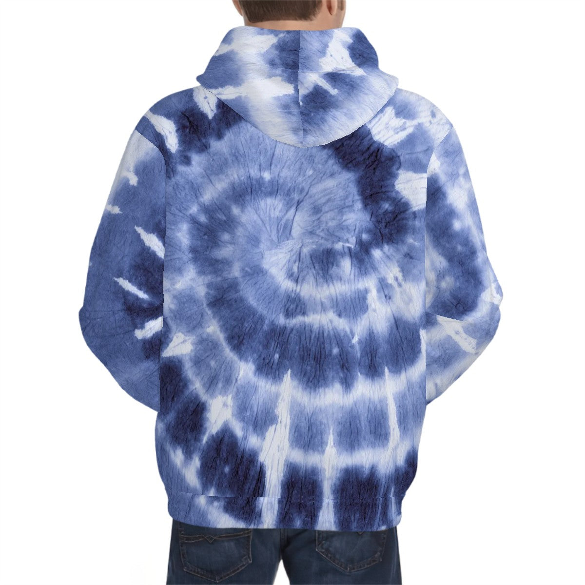 Human wearing Blue Tye Die Pet and Owner Set  back view