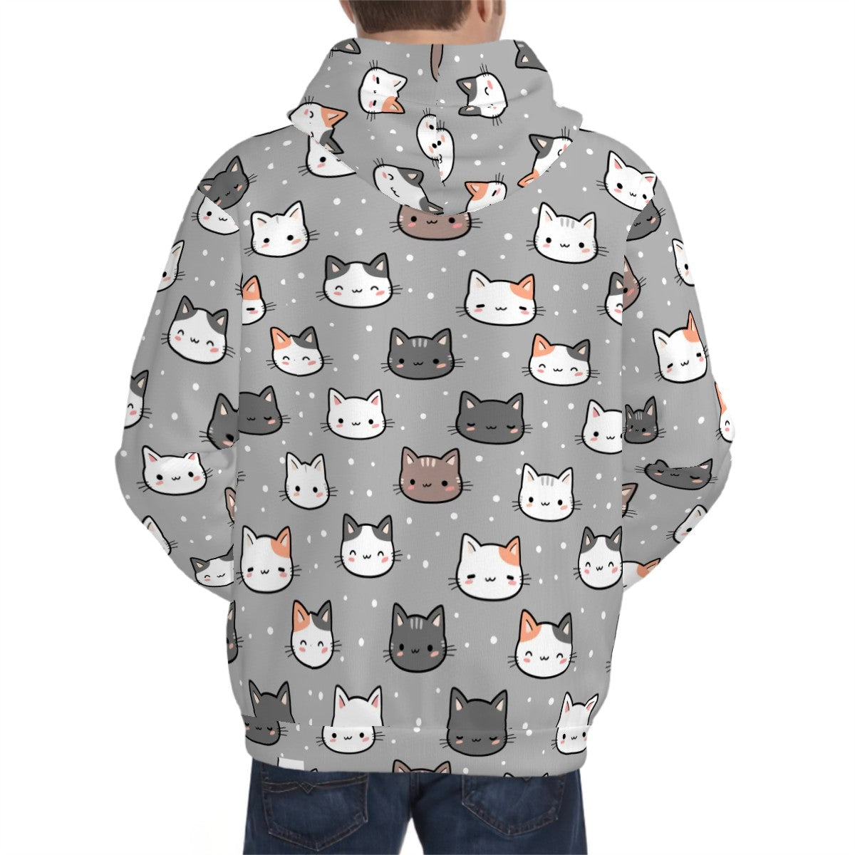 Human wearing Cat Faces Pet and Owner Set  back view
