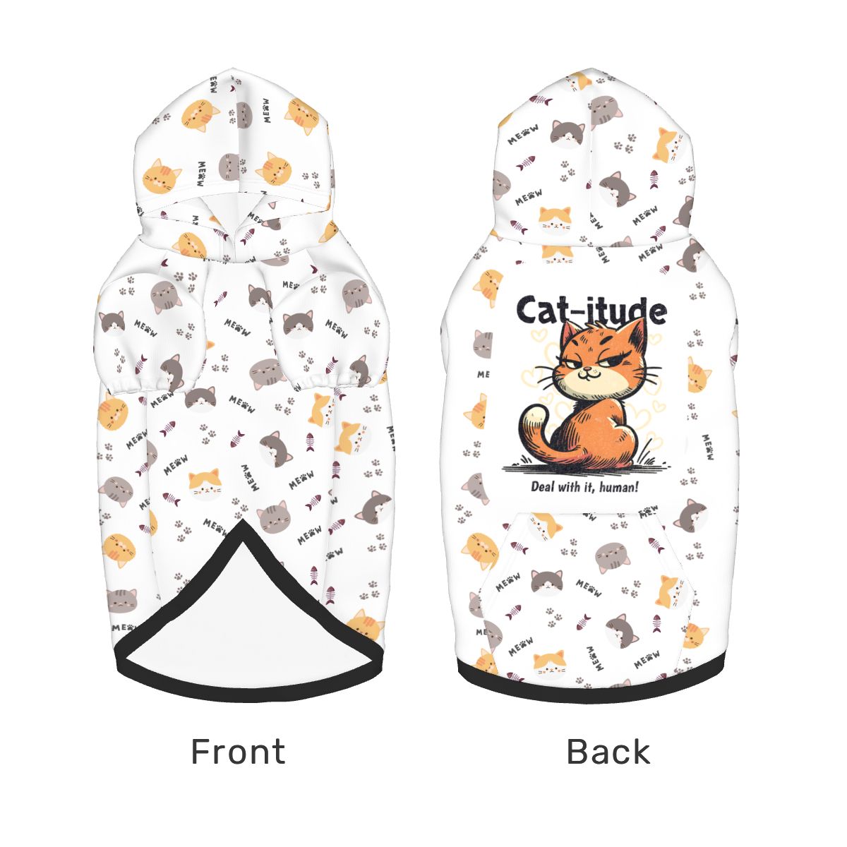 Image of pet product laid flat showing front and back