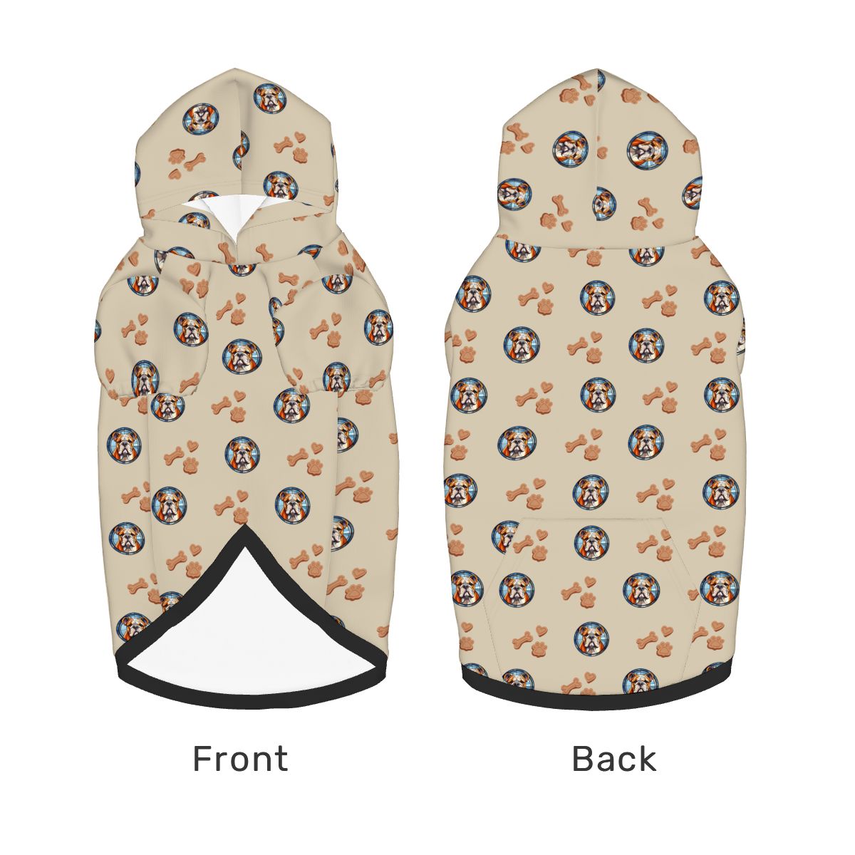 Dog wearing Bulldog Pet Add-On side view