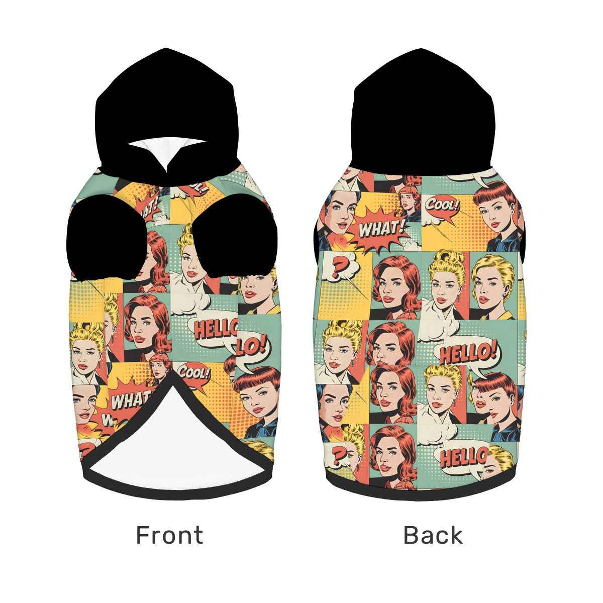 Pet  wearing Retro Comic Matching Hoodie Set for Pets and Owners pet hoodie