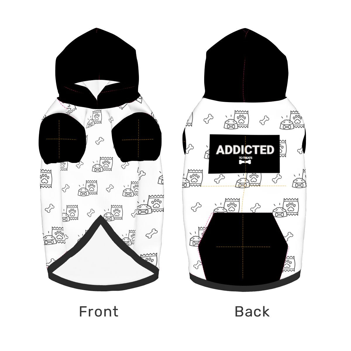 Dog wearing Who Rescued Who Pet Hoodie Side View