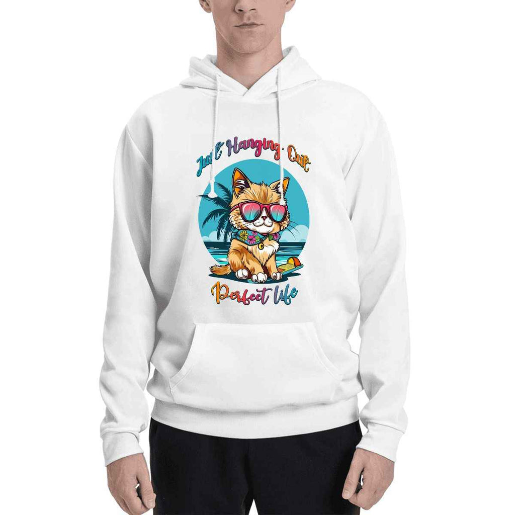 Pet  wearing Matching Pet and Owner Hoodie – Living the Purrfect Life Set pet hoodie
