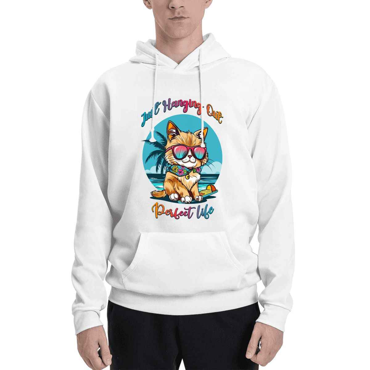 Pet  wearing Matching Pet and Owner Hoodie – Living the Purrfect Life Set pet hoodie
