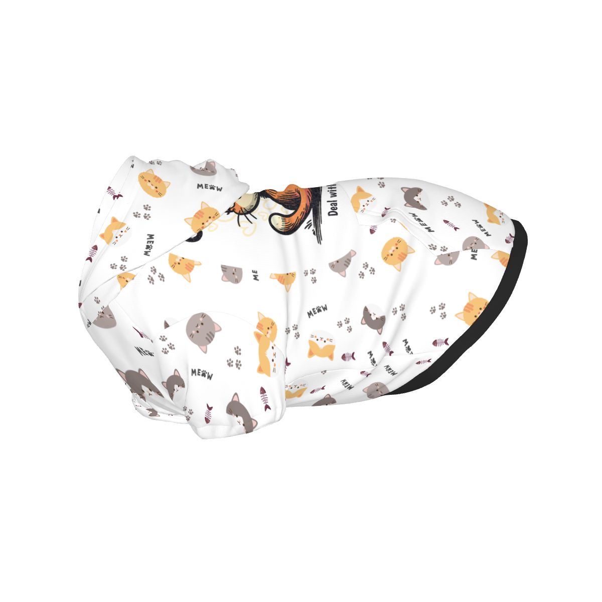 Pet wearing Catitude Pet Hoodie Side View 2