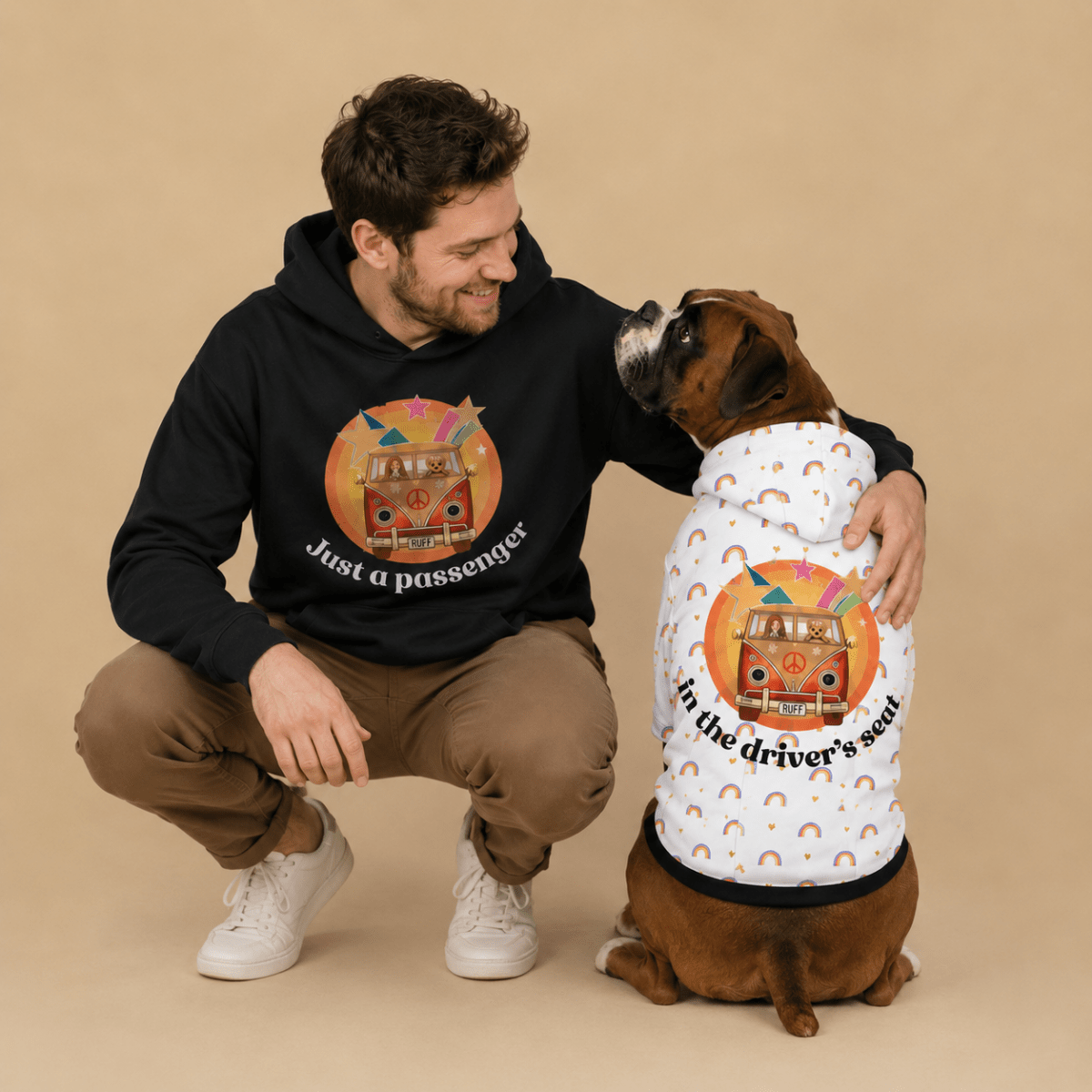 In the Driver's Seat Matching Pet & Owner Hoodie Set - FluffnCoSblackxs